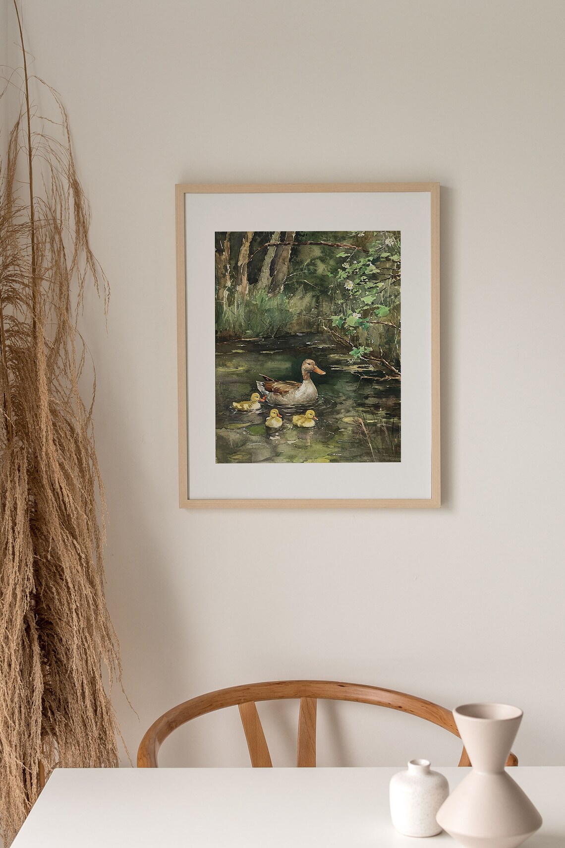 Duck Painting Pond Watercolor Art Print, Forest Lake - Image 5