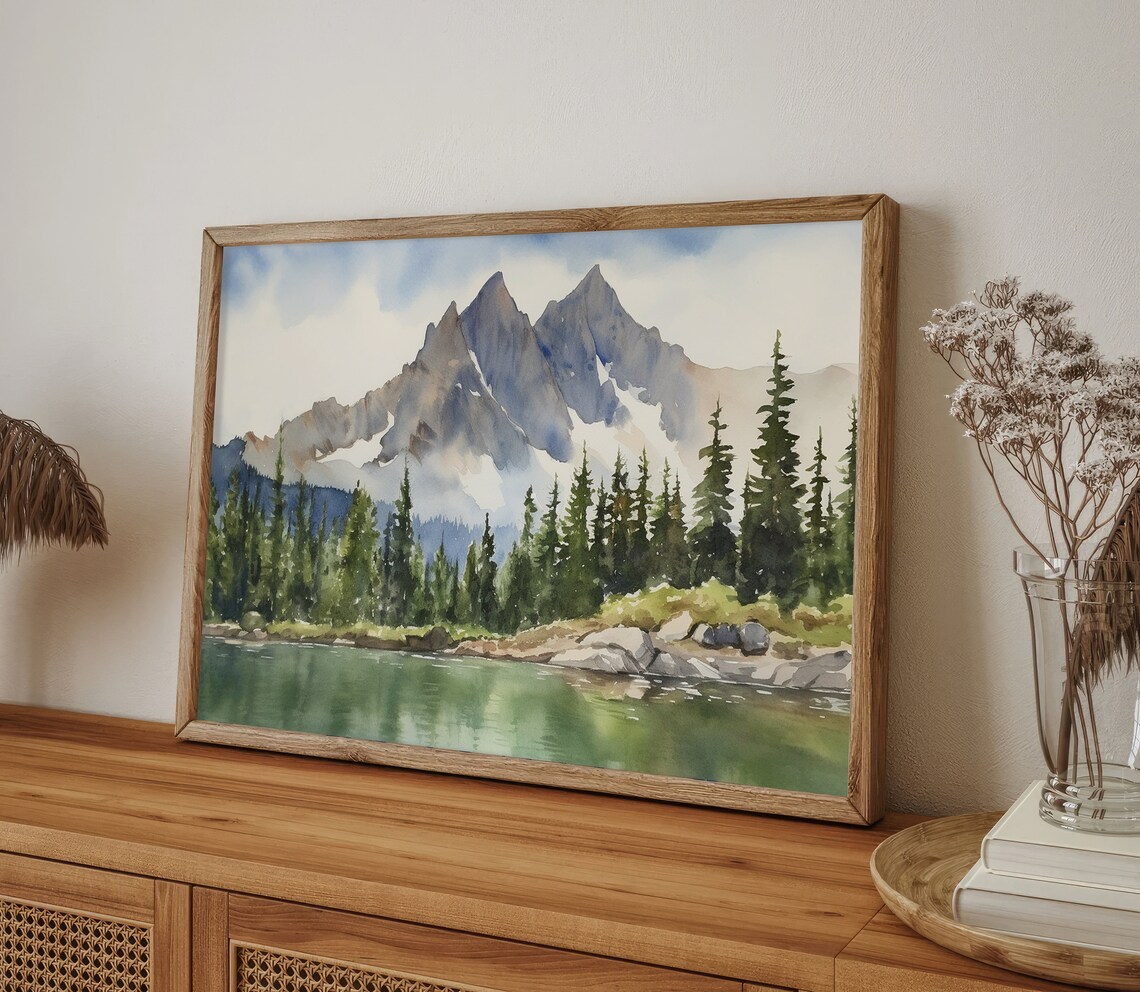 Sawtooth Range Watercolor Art Print, Idaho Landscape - Image 4