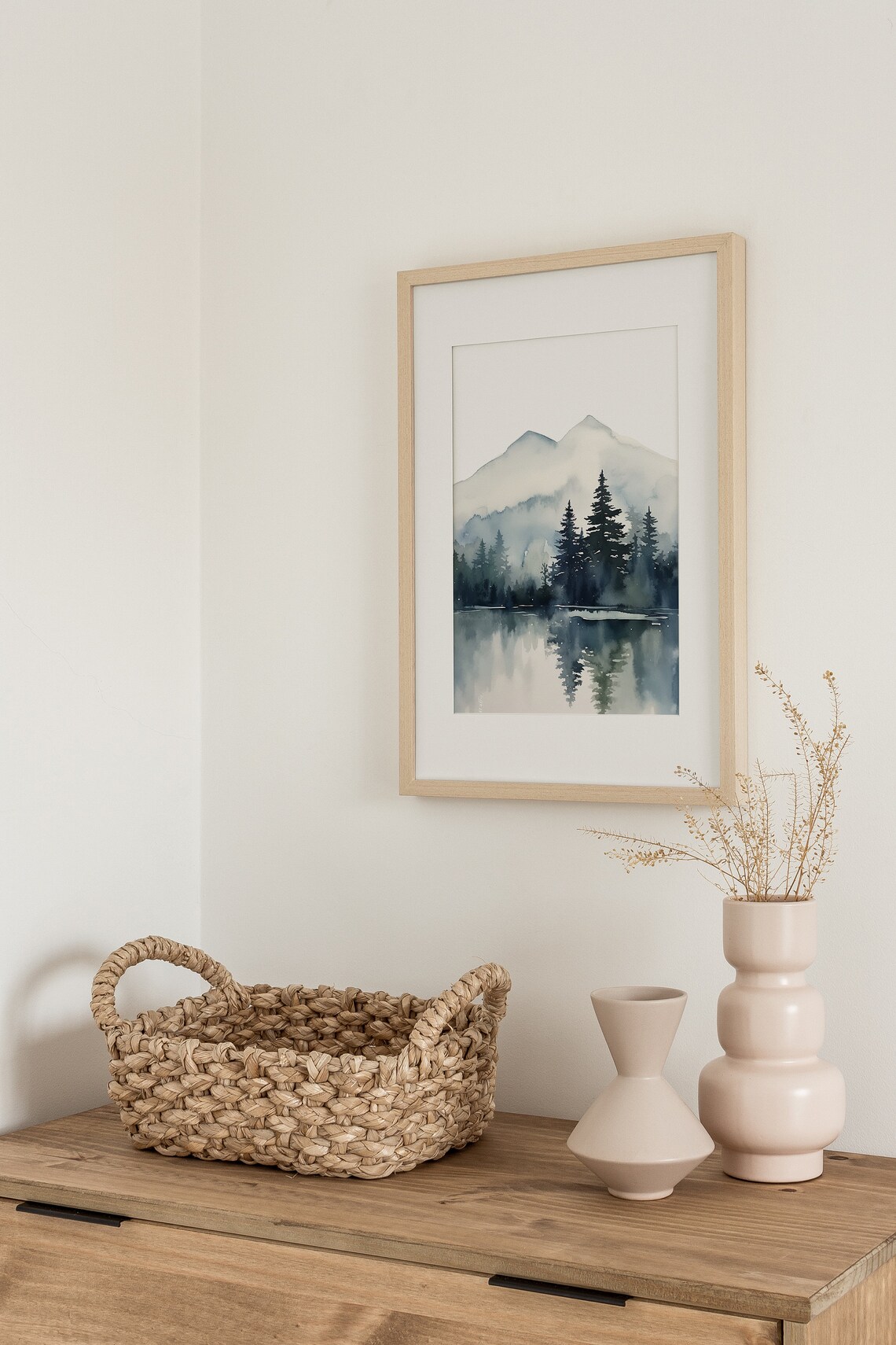 Sawtooth Lake Watercolor Mountain Lake Art Print - Image 2