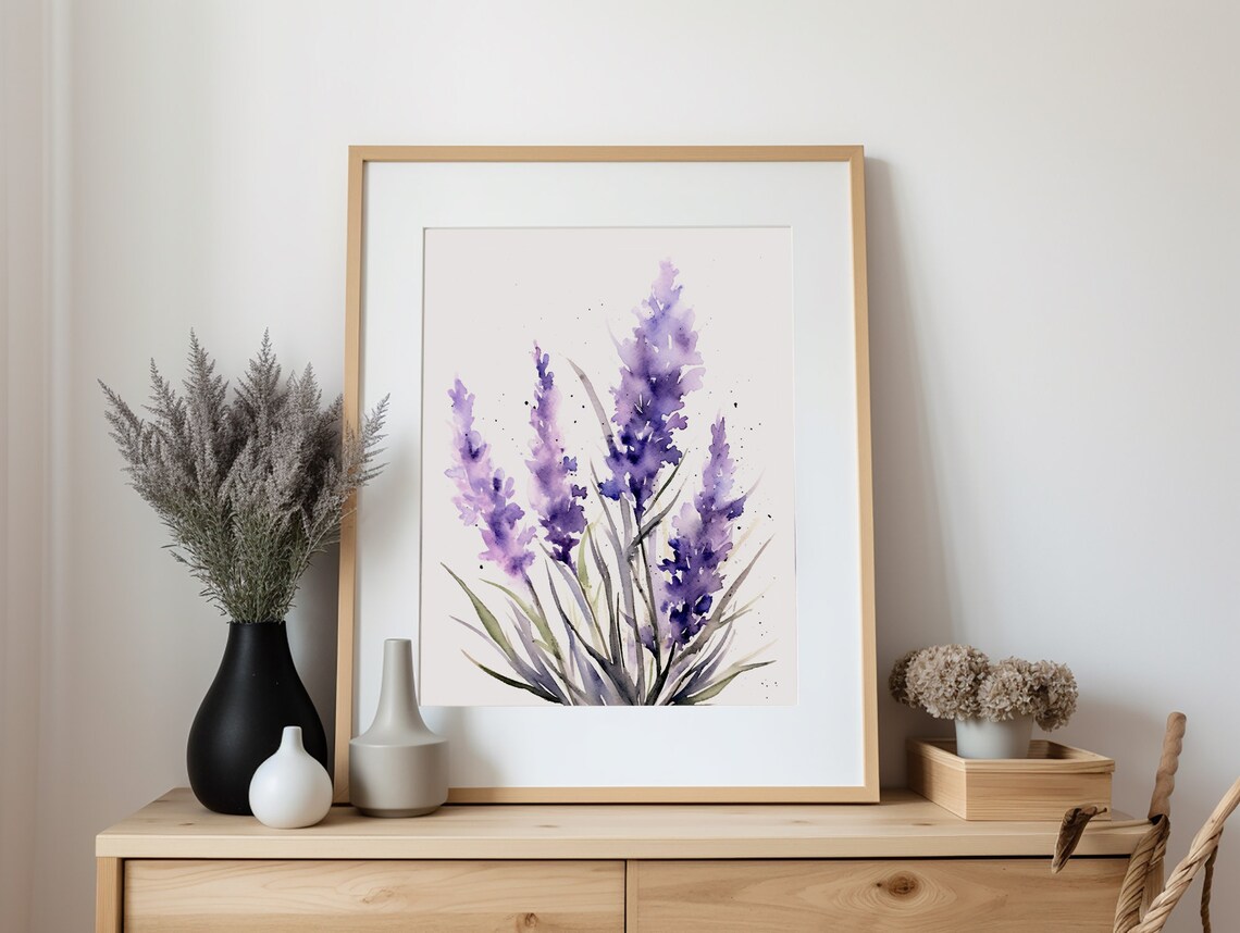 Lavender Watercolor Art Print, Modern Farmhouse Decor - Image 5