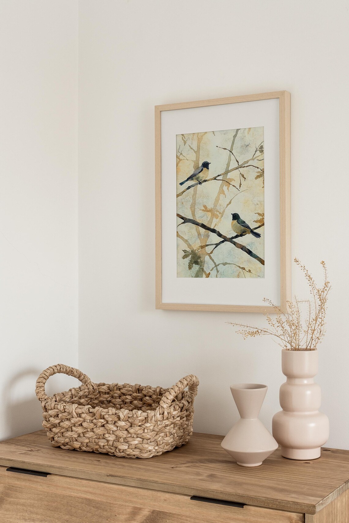 Birds Painting Bird On Branch Watercolor Art Print - Image 4