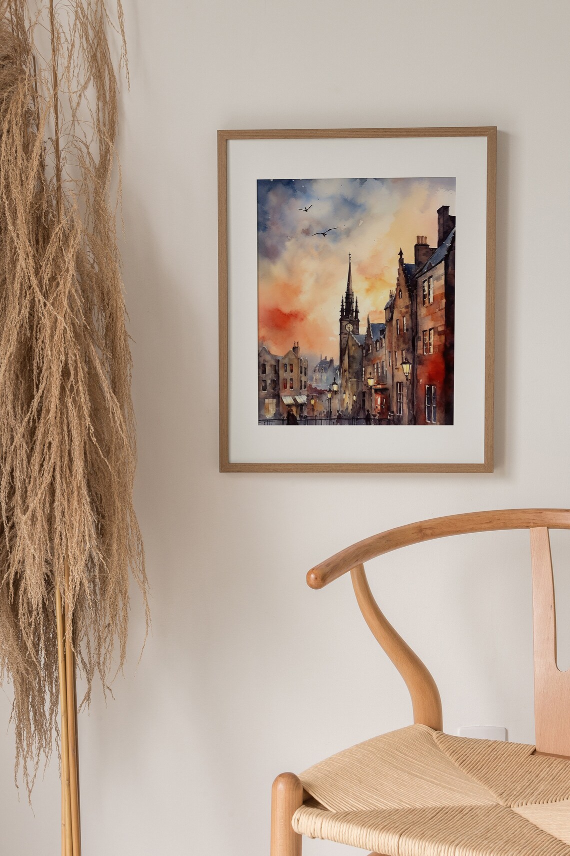 Edinburgh Watercolor Art Print, Scottish Cityscape - Image 5