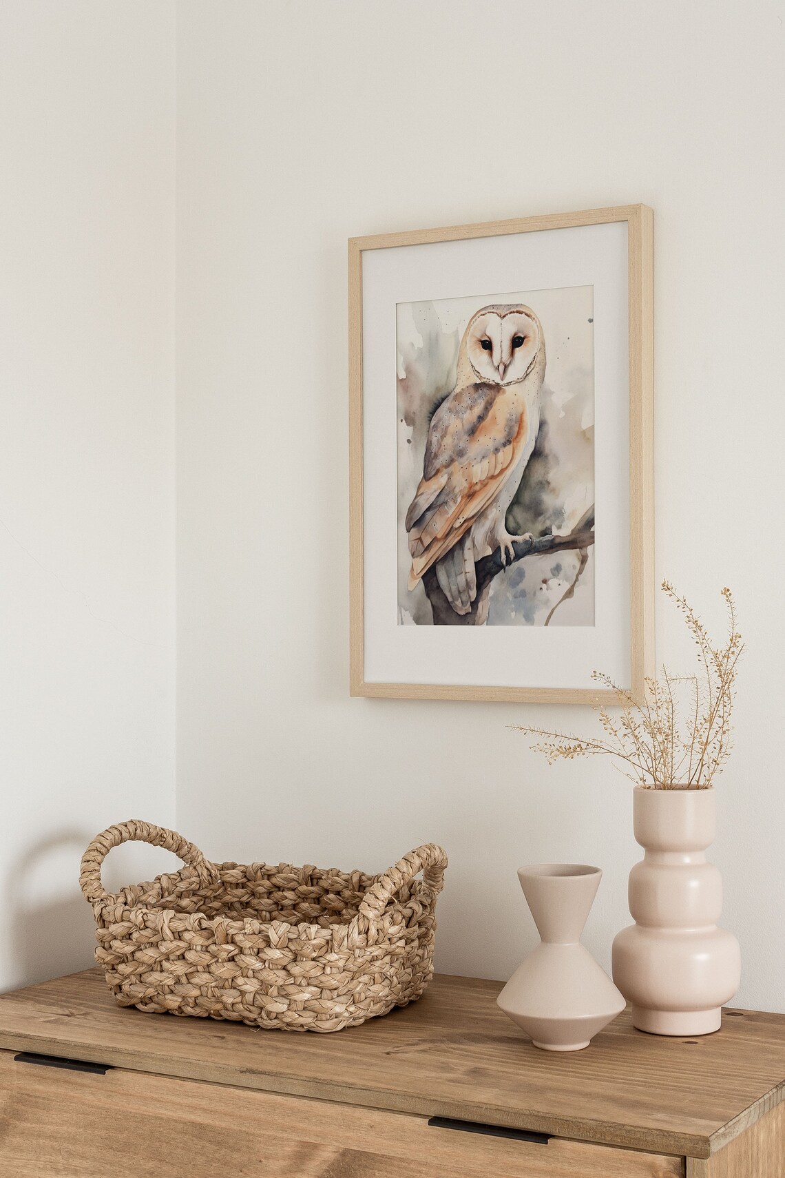 Barn Owl Watercolor Art Print, Farmhouse Decor - Image 2