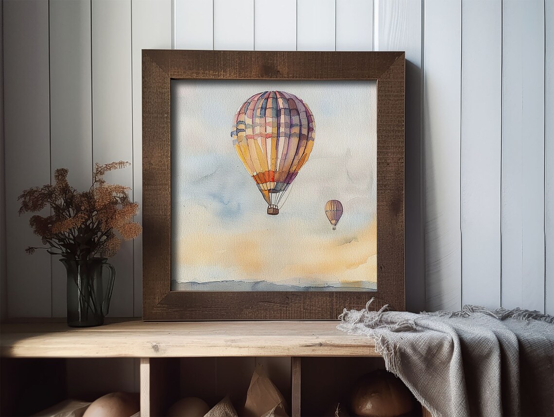 Temecula Valley Hot Air Balloon Watercolor Art Print - Image 2