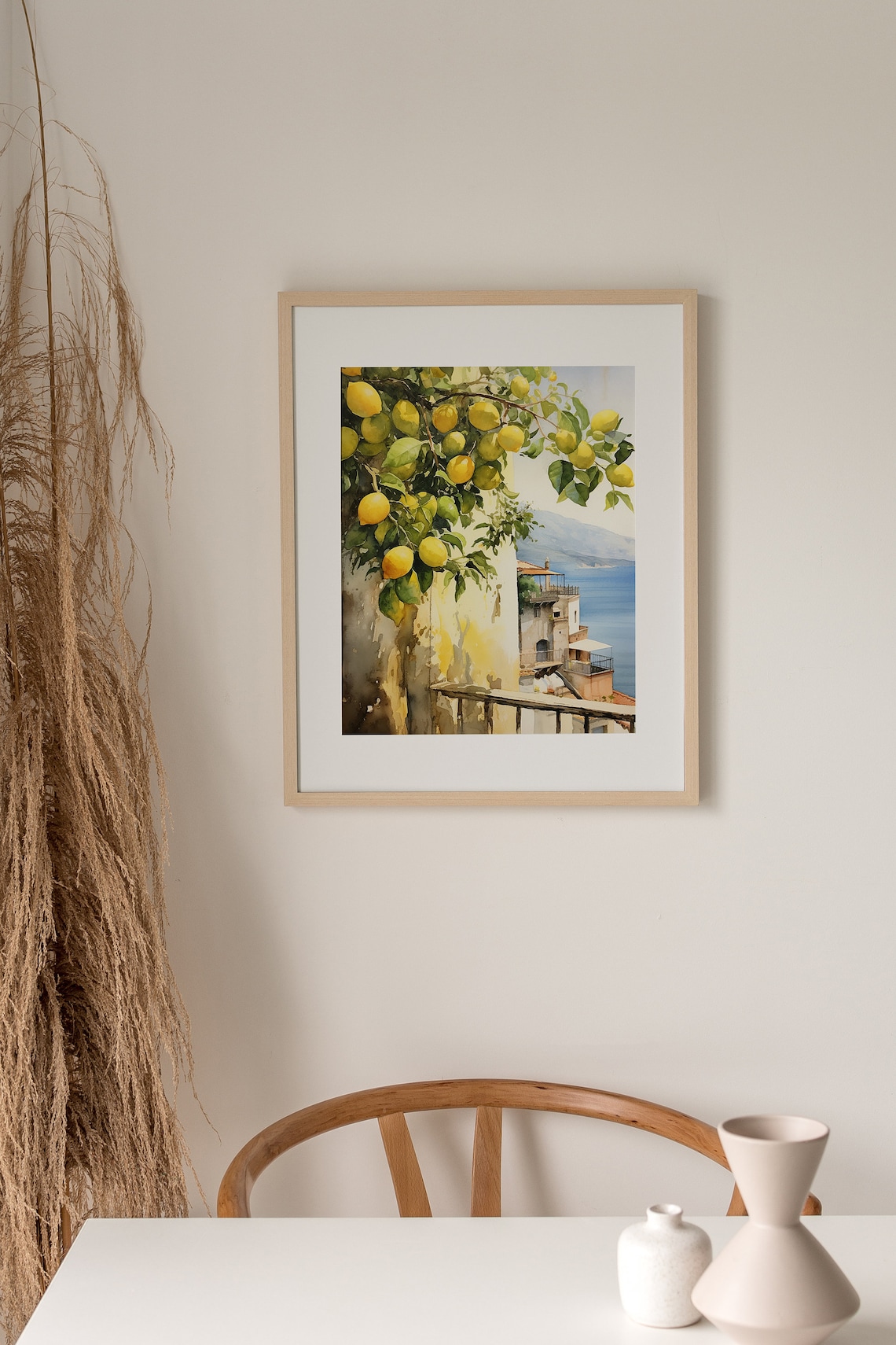 Positano Watercolor Lemon Tree Art Print - Image 2