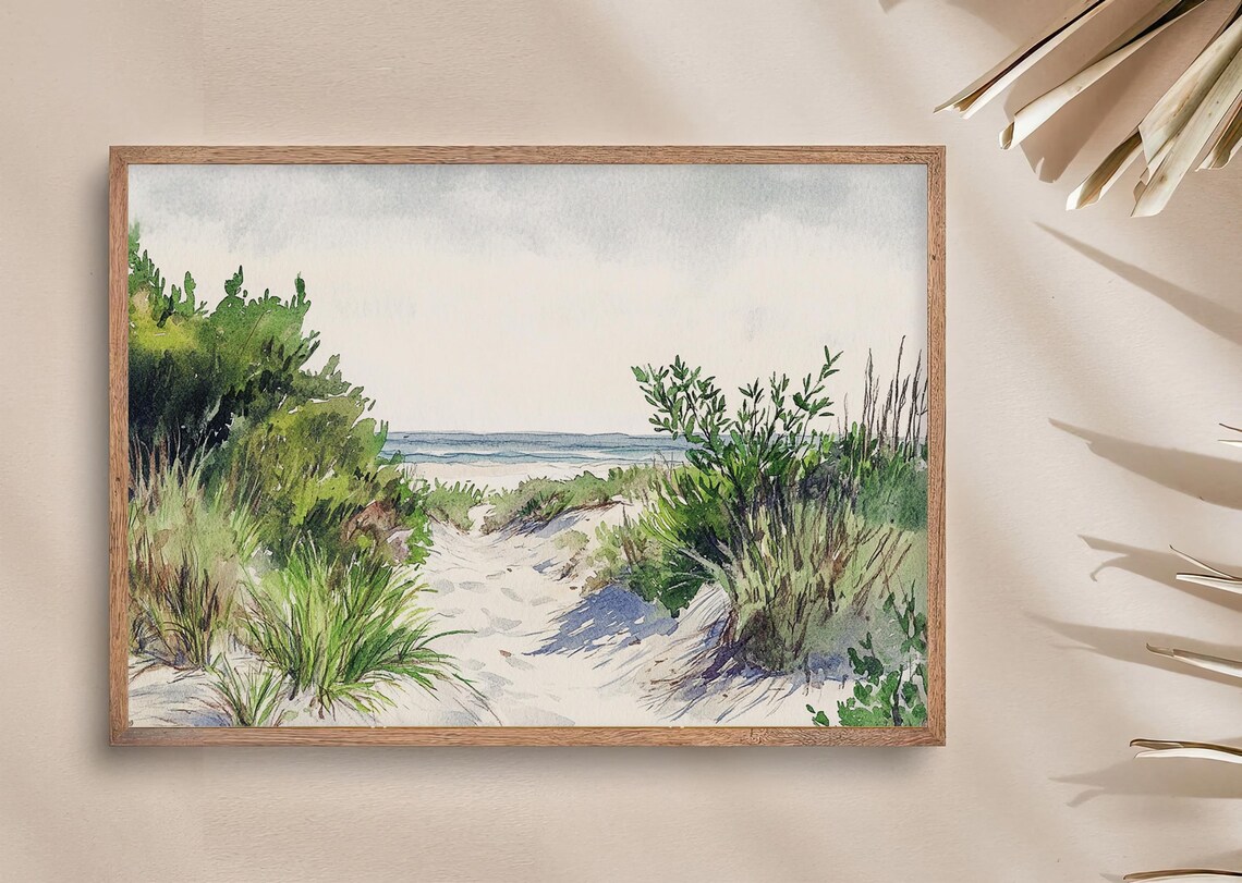 Coastal Dunes Watercolor Art Print, South Carolina - Image 3