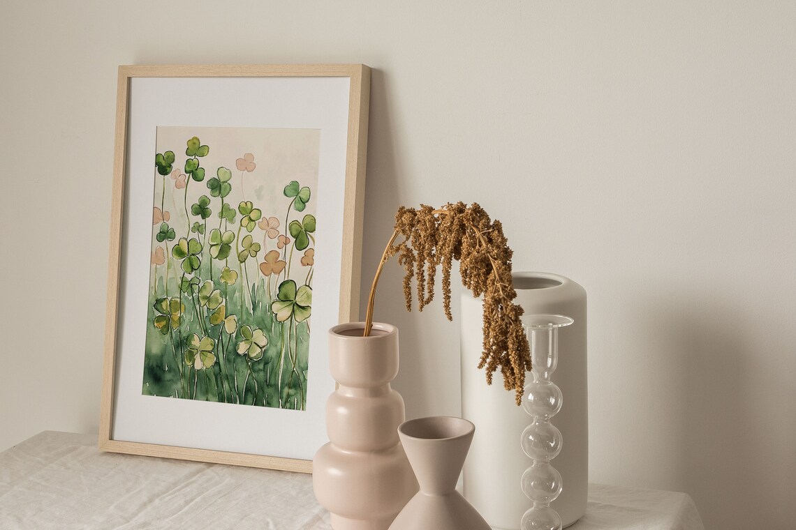 Clover Painting Floral Watercolor Art Print - Image 4