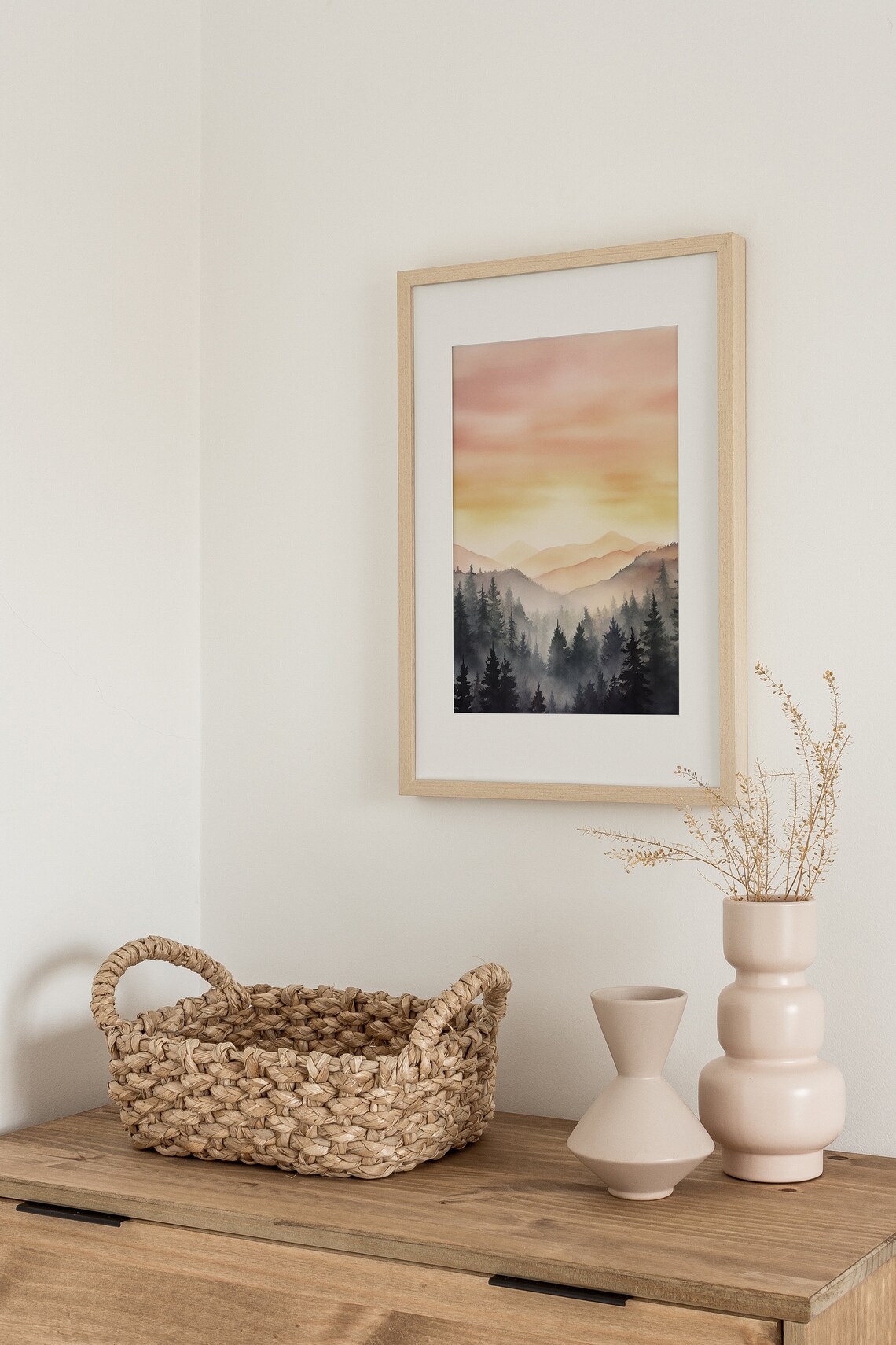 Smoky Mountains Watercolor Mountain Valley Art Print - Image 4