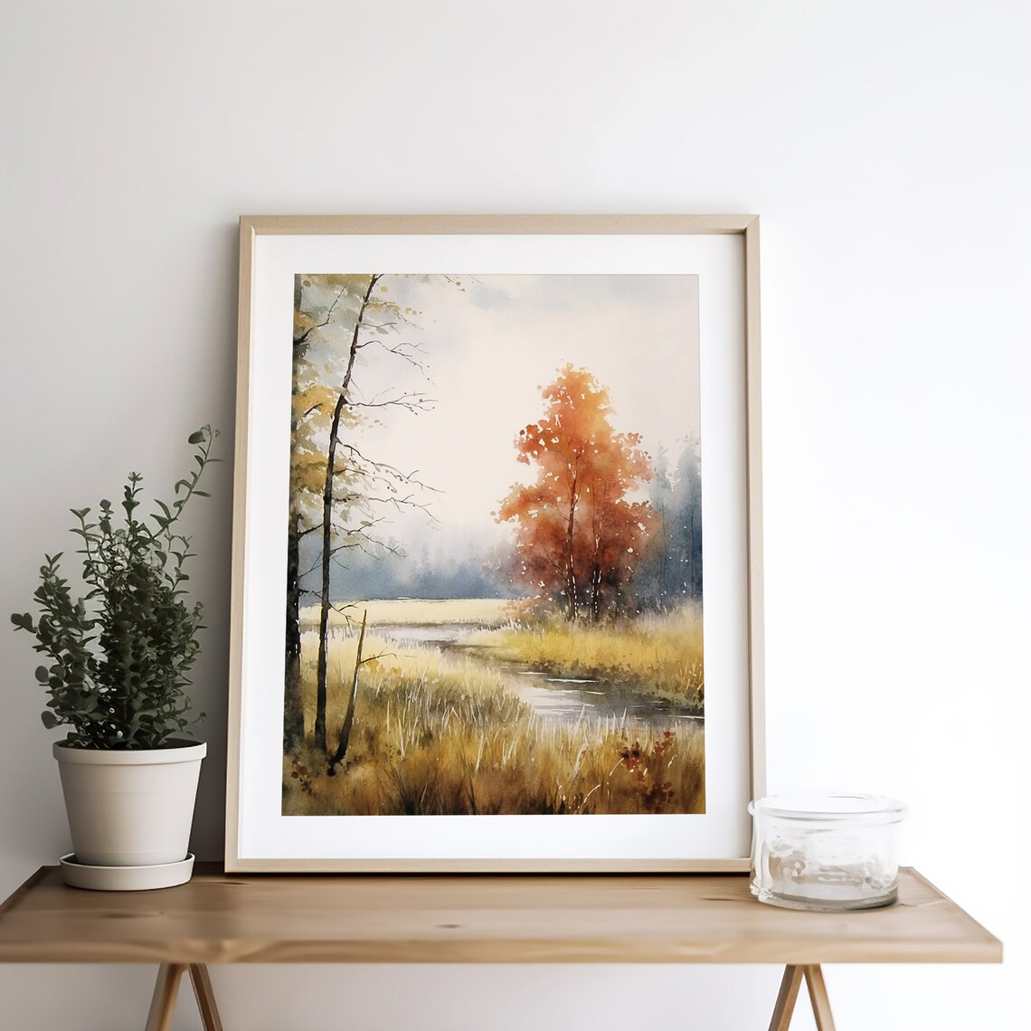 Vermont Fall Landscape Watercolor Art Print - Image 3