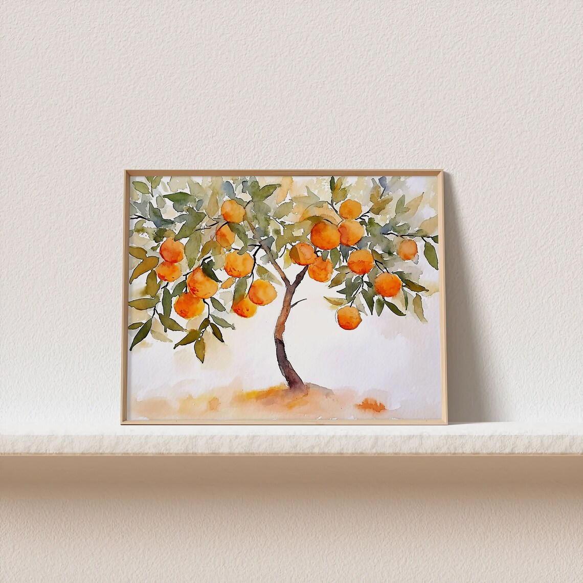 Orange Tree Watercolor Art Print, Farmhouse Wall Decor - Image 2
