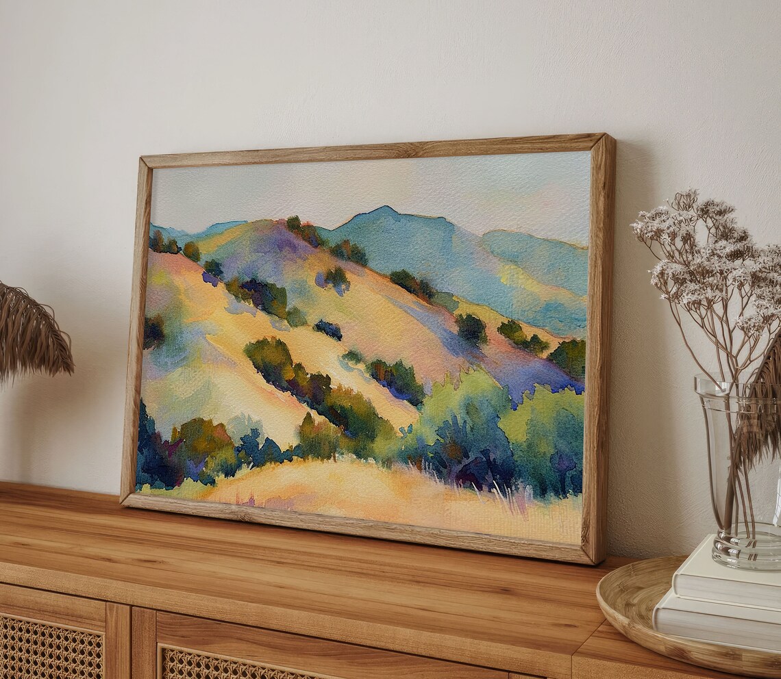 San Luis Obispo Watercolor Landscape Art Print - Image 2