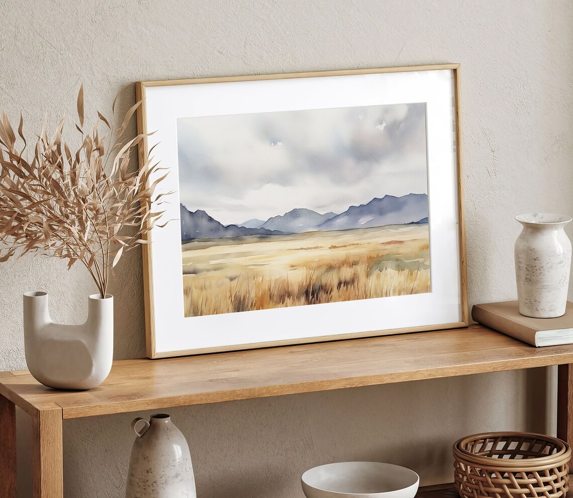 Teton Valley Watercolor Print, Idaho Mountain Landscape - Image 5
