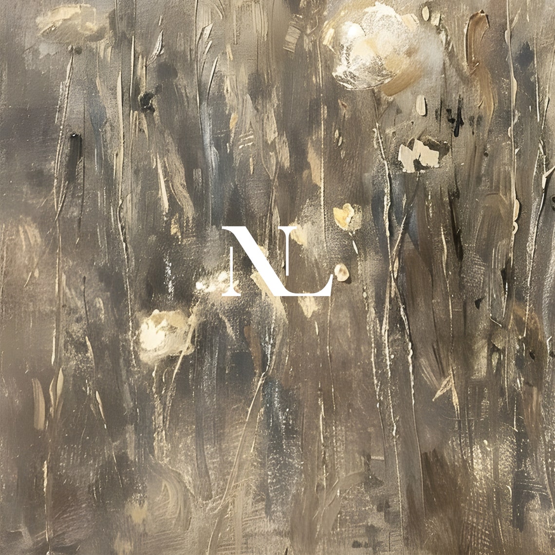 Neutral Beige Wildflower Meadow Soft Impressionist Floral Poster - Image 5