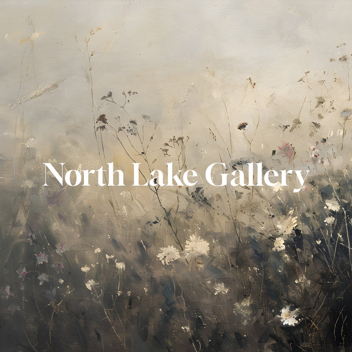 Soft Wildflowers Among Tall Grasses Misty Neutral Meadow Poster - Image 3