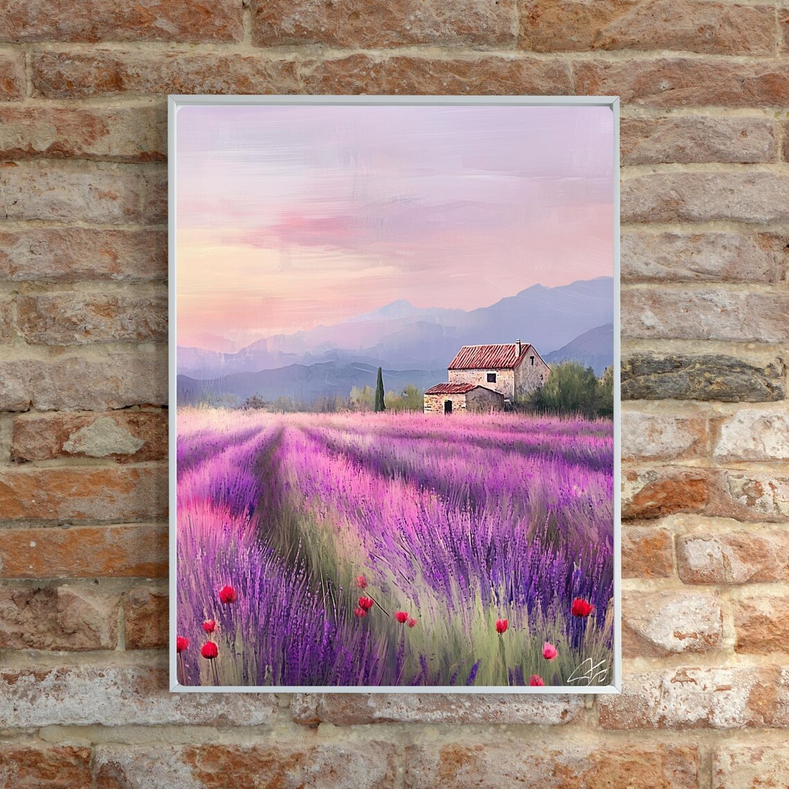 Provence Lavender Field Farmhouse at Sunset France Travel Poster - Image 6