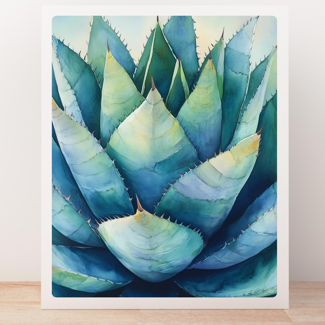 Blue Agave Watercolor Art Print, Southwestern Desert - Image 6