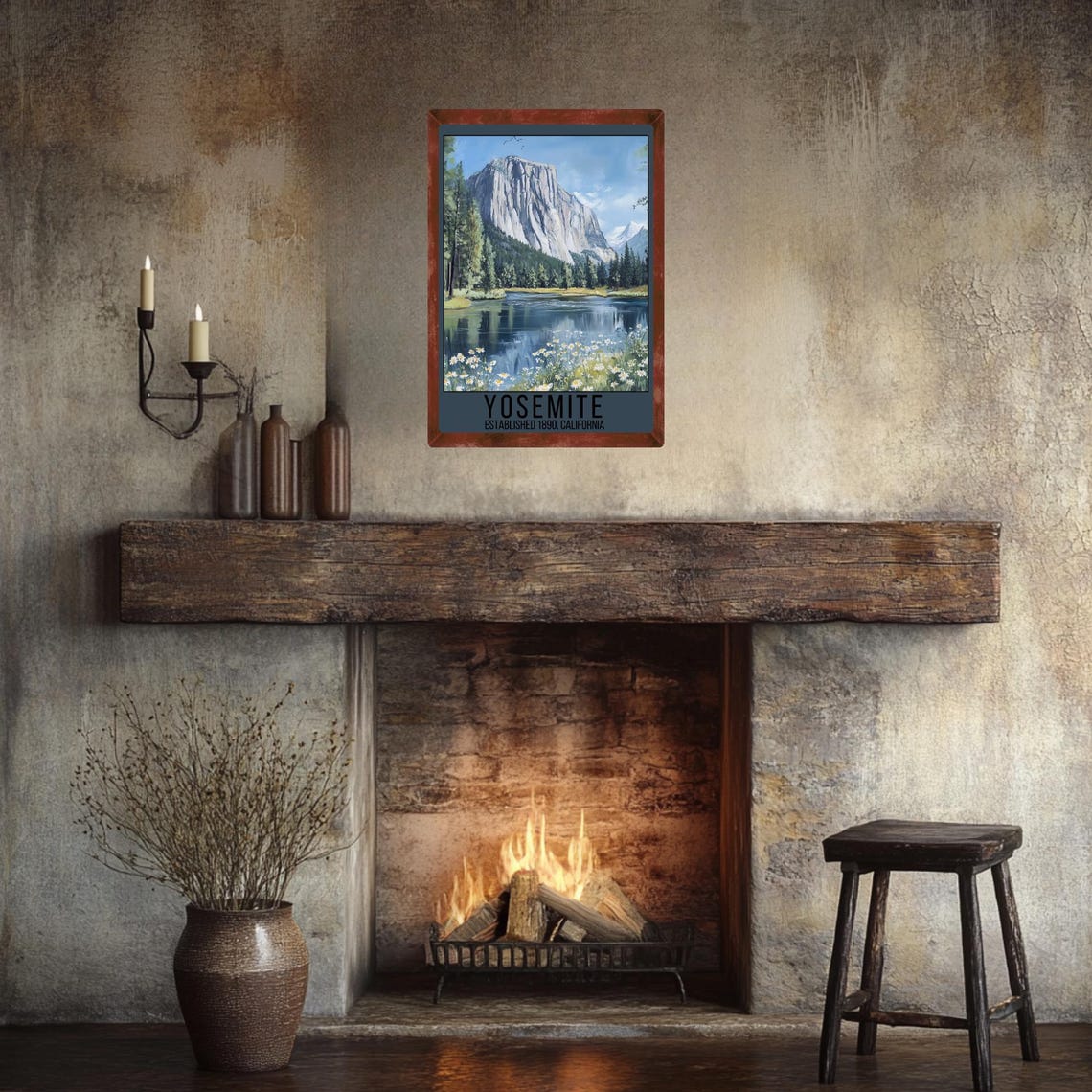 Yosemite California National Park El Capitan River Wildflowers Poster - Image 4