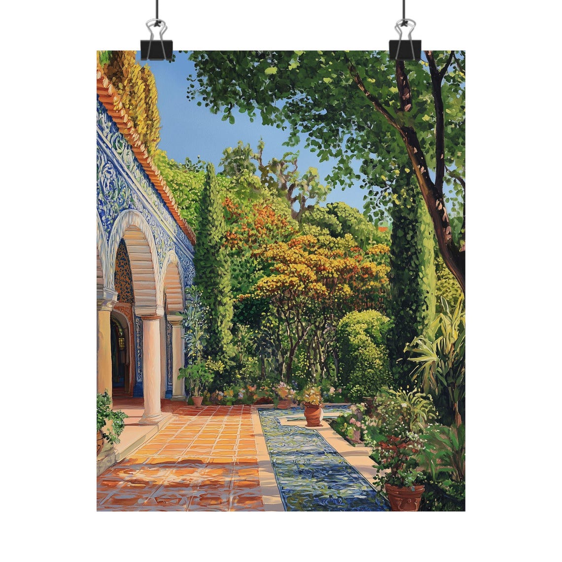 Palace Of Sintra Art Portuguese Garden Print Moorish Architecture Mediterranean Courtyard Azulejo Tile Art Palace Garden