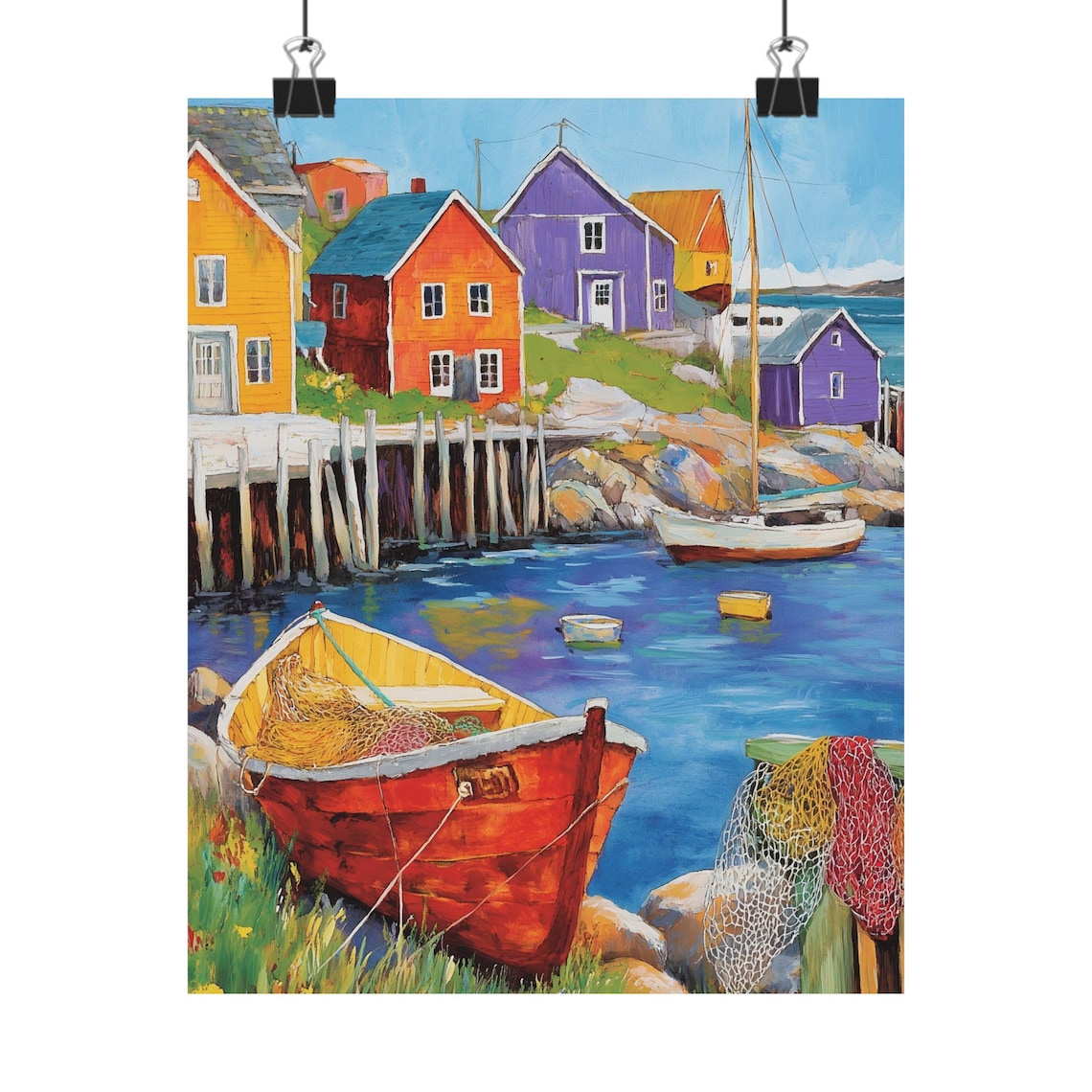 Newfoundland Coastal Seascape Art Print, Canada