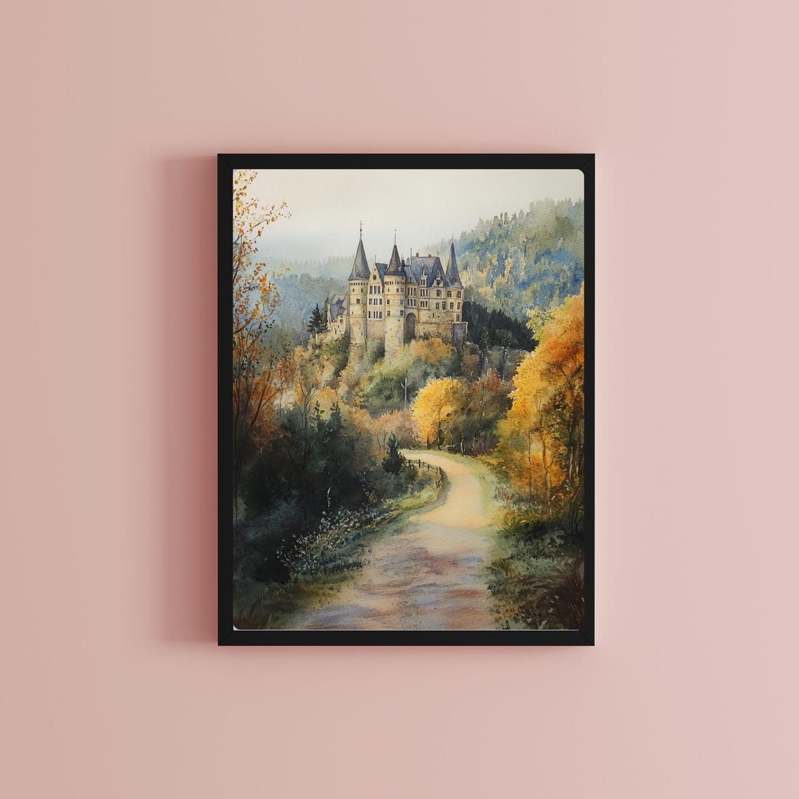 Eltz Castle on a Wooded Hillside in Autumn Colors Art Poster - Image 2