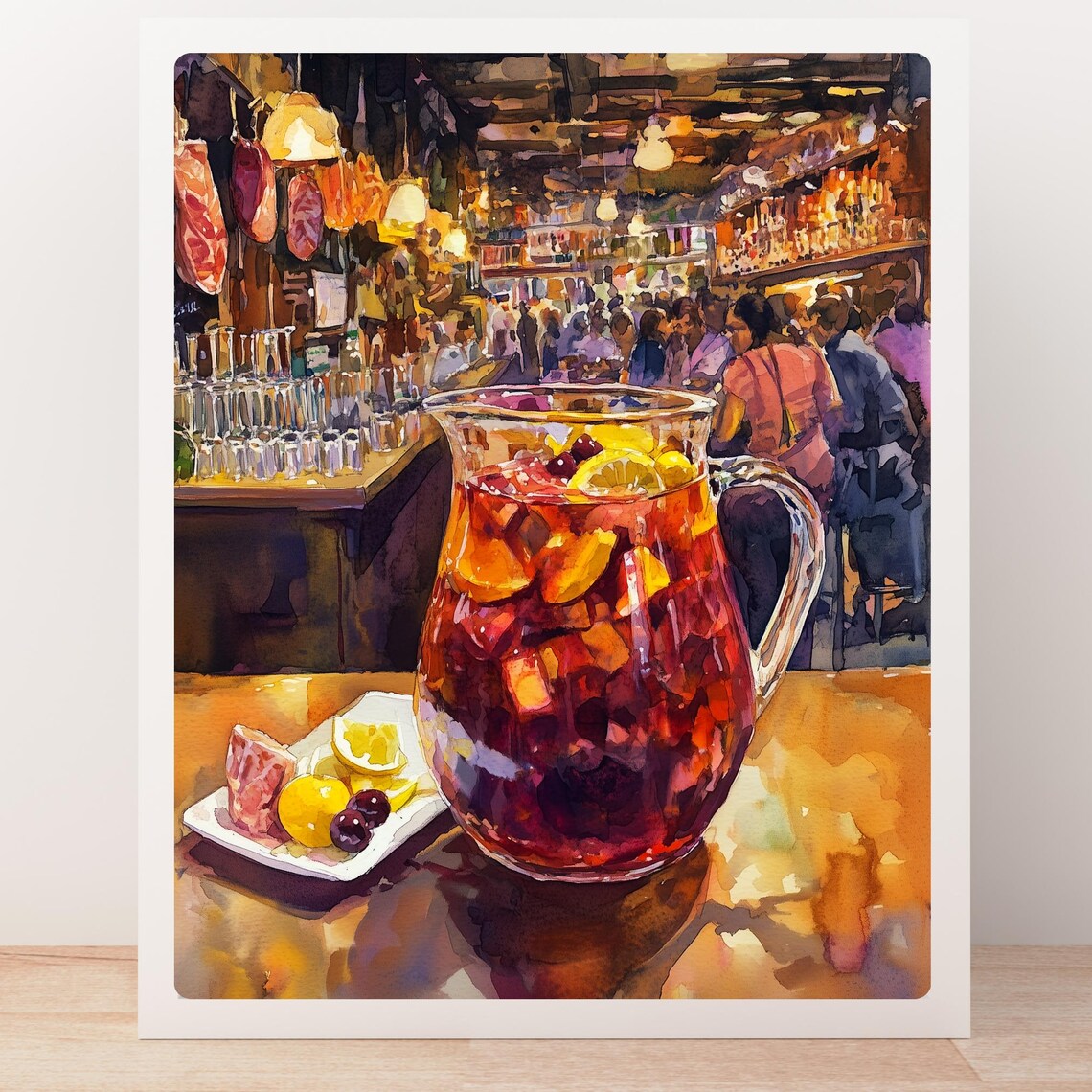 Barcelona Tapas Bar, Spanish Sangria Travel Poster