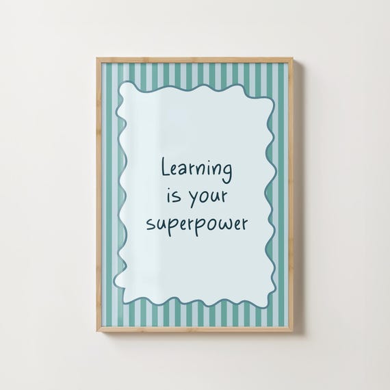 Learning Quote For Classroom Motivational Wall Art Kids Positive Affirmation Print Homeschool Decor Poster