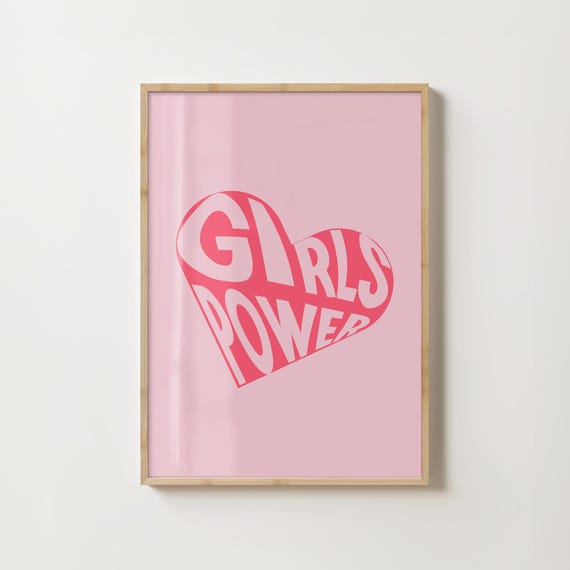 Girls Power Wall Art Feminist Pink Poster For Bedroom Motivational Decor Girl Inspirational Quote Print
