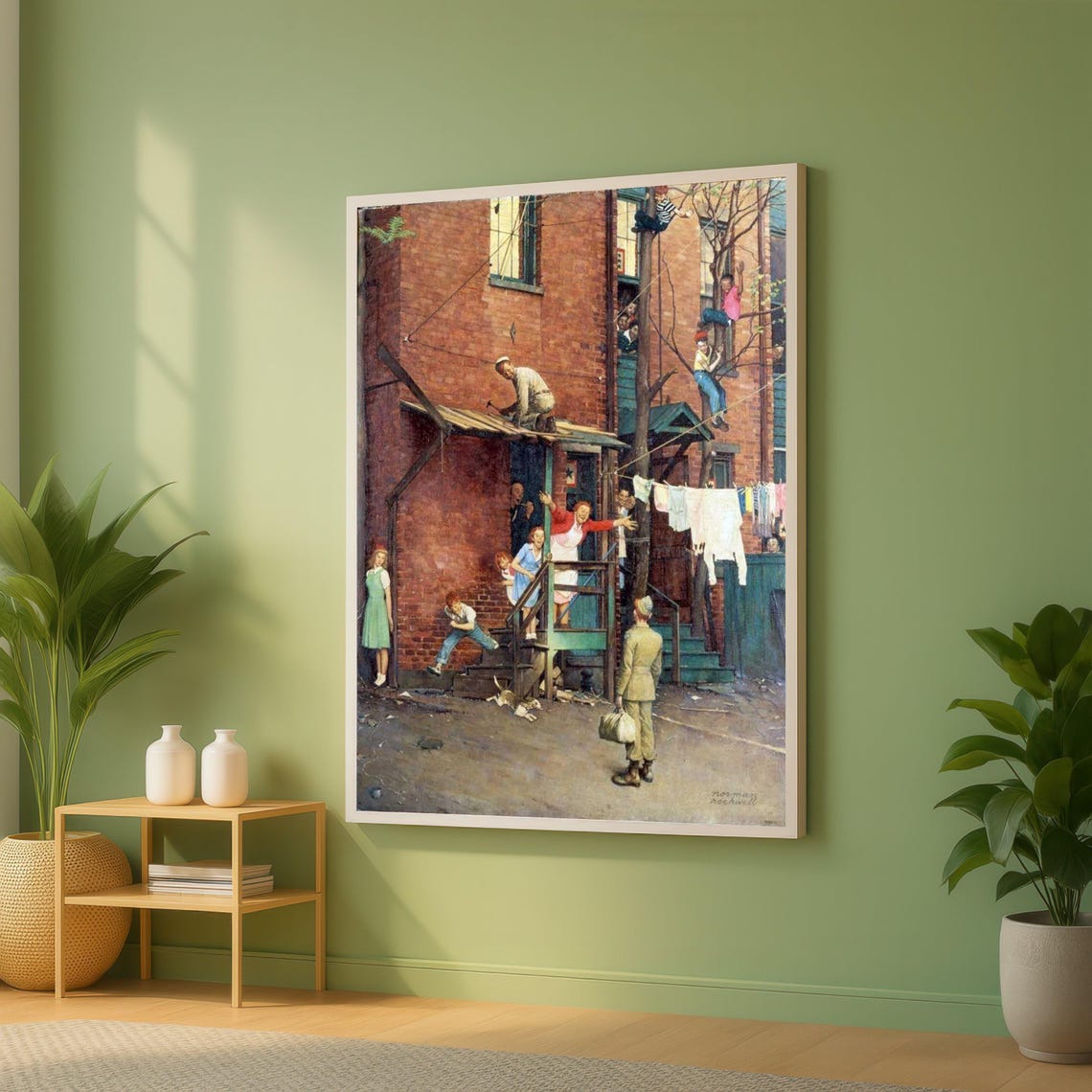 Norman Rockwell Homecoming Marine Soldier Welcome Art Poster