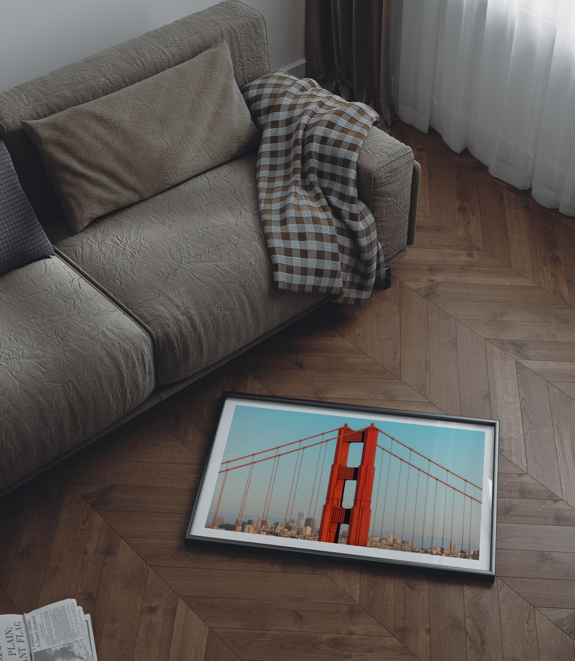 Golden Gate Bridge Tower Close Up San Francisco Skyline Poster - Image 2