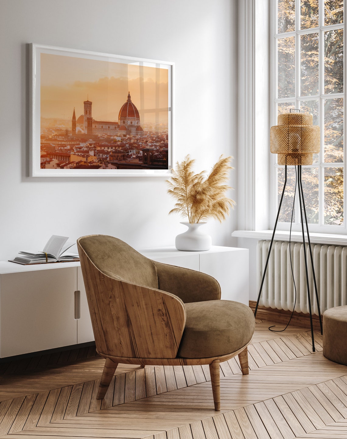 Florence Cathedral Sunset Golden Glow Duomo Italy Wall Poster - Image 2