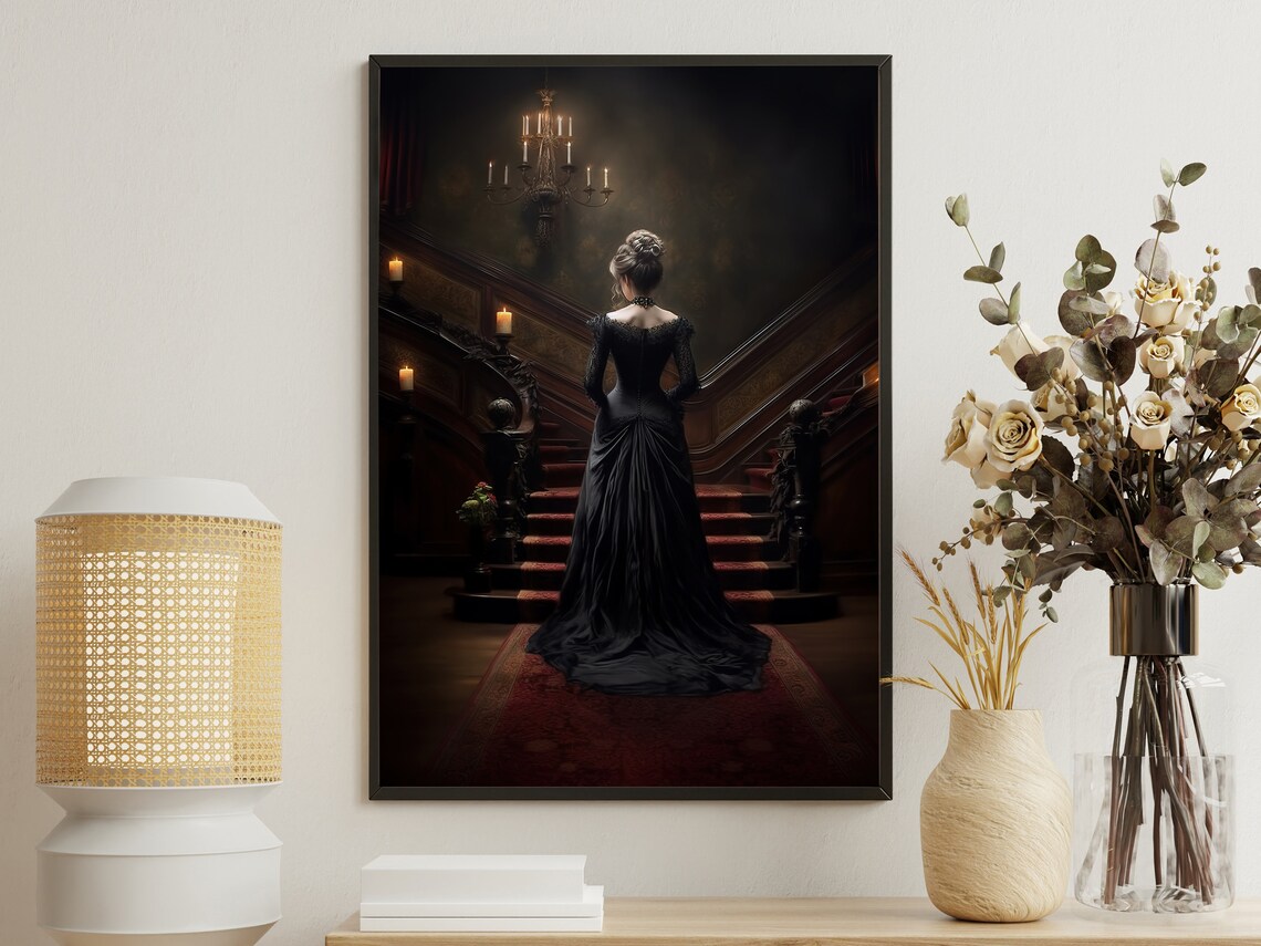 Victorian Woman, Gothic Dark Academia Art Print