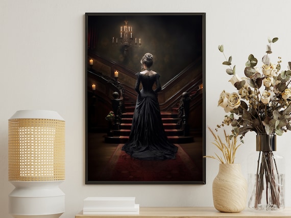 Victorian Woman, Gothic Dark Academia Art Print
