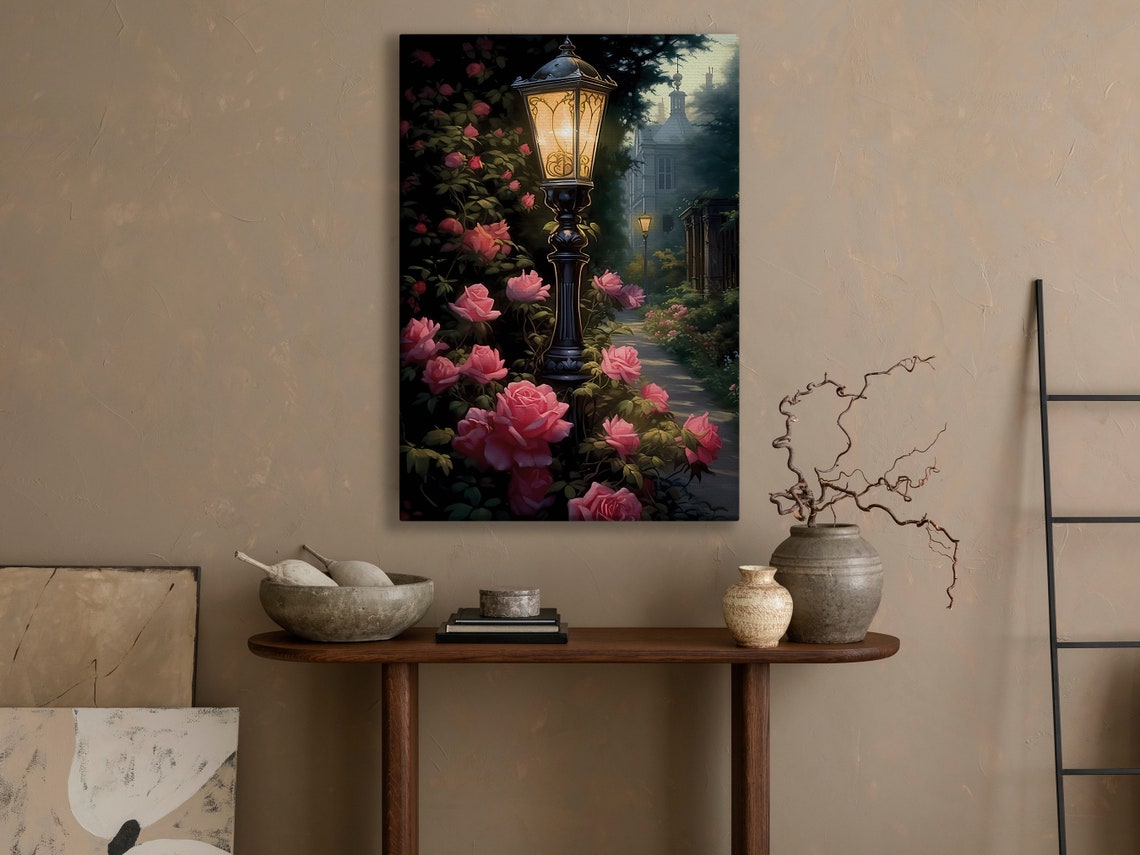 Vintage Roses In Light Painting Flowers Art Print Flowers Print Flowers Wall Decor Flowers Painting Dark Flowers Poster Print - Image 3