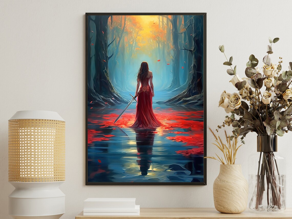 Athena Goddess, Dark Academia Gothic Art Print