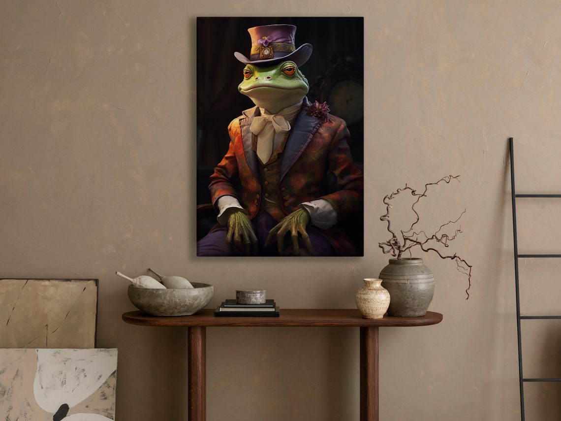 Dandy Frog Top Hat Victorian Gentleman Suit Portrait Art Poster - Image 4