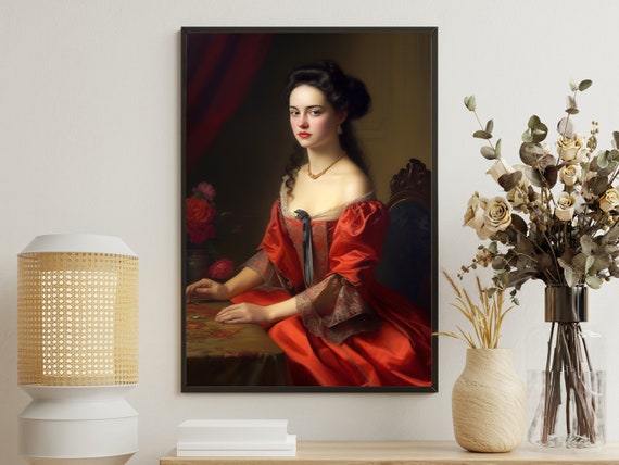 Vintage Victorian Woman Painting Victorian Art Print Victorian Print Dark Academia Art Gothic Art Print Victorian Poster Print