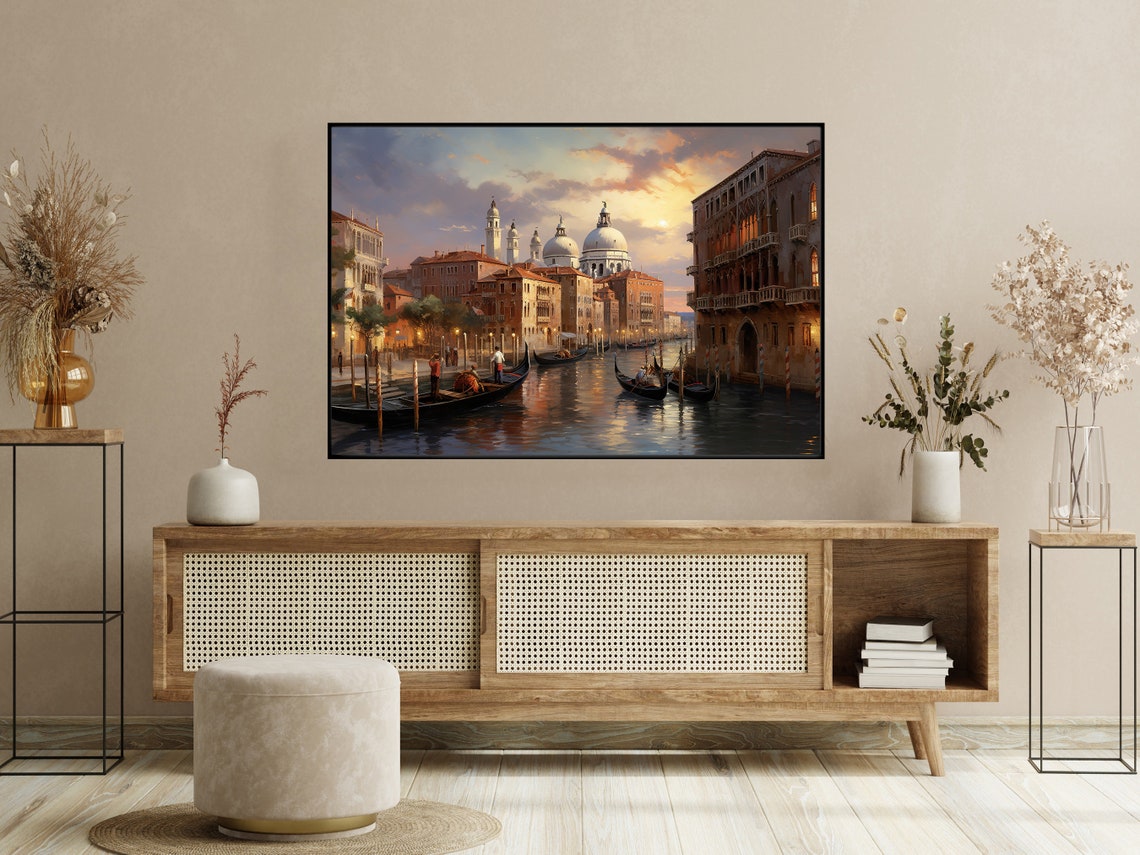 Classic Mid Century Venice River Painting Art Print Retro Nostalgia Architecture Poster Print - Image 4