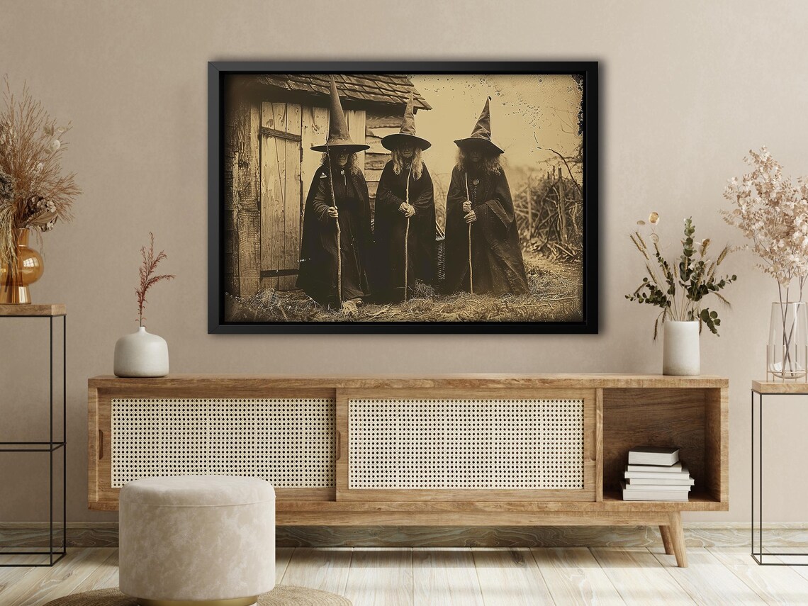 Classic Three Old Witches Halloween Poster Print - Image 4