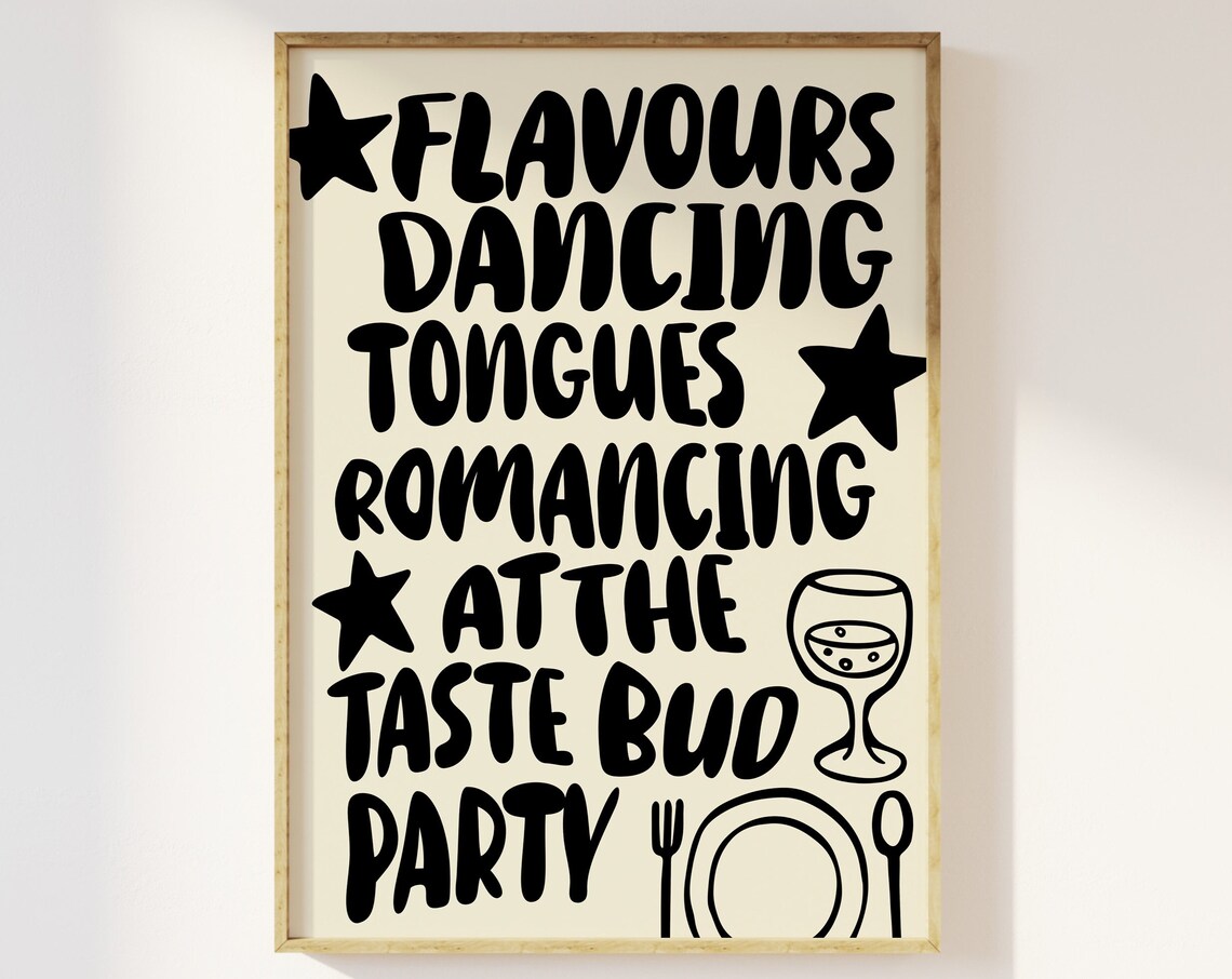 Flavours Dancing Tongues Romancing Taste Bud Party Kitchen Poster