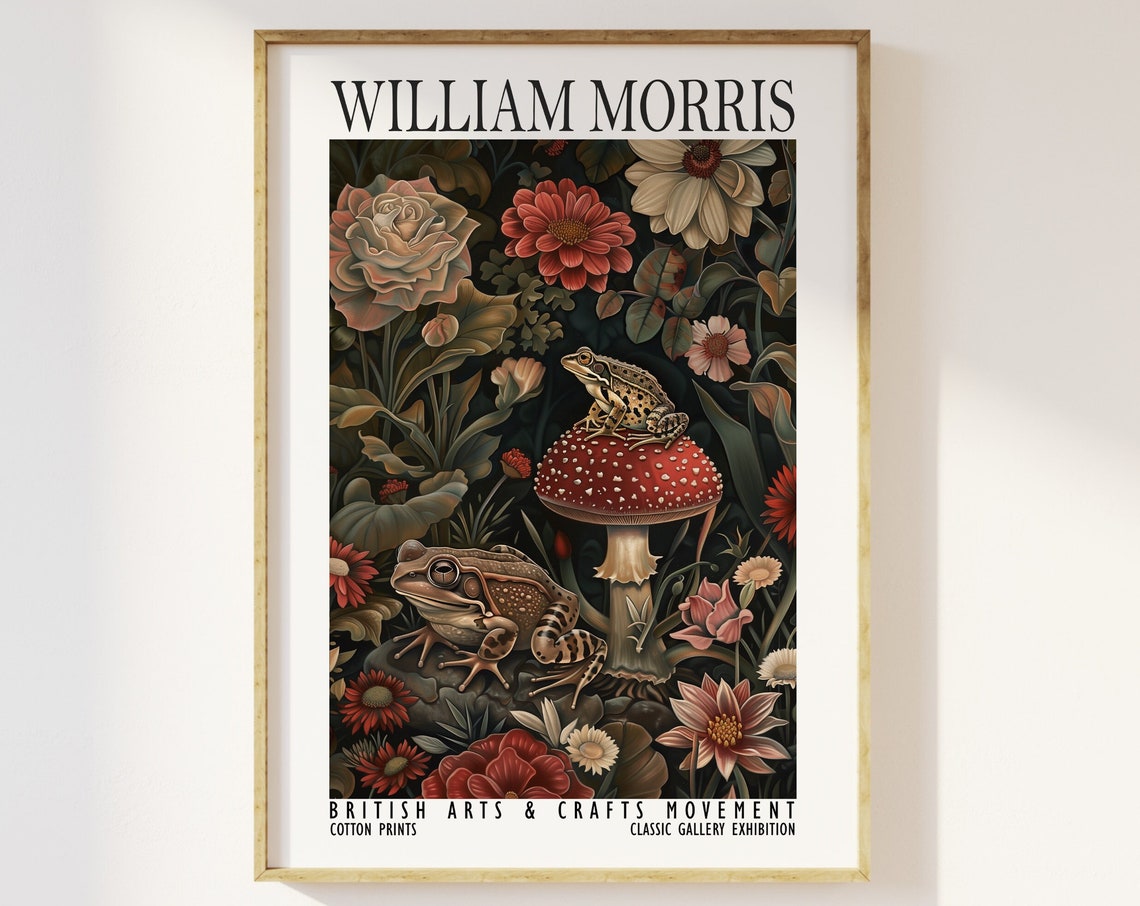 William Morris Frog And Toadstool Botanical Exhibition Poster