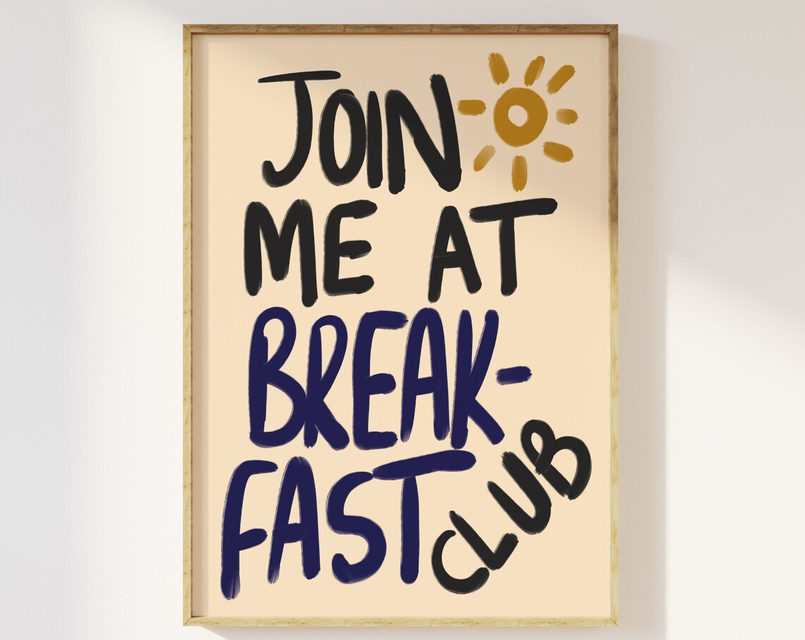 Breakfast Club Retro Kitchen Art Print, Brunch Decor