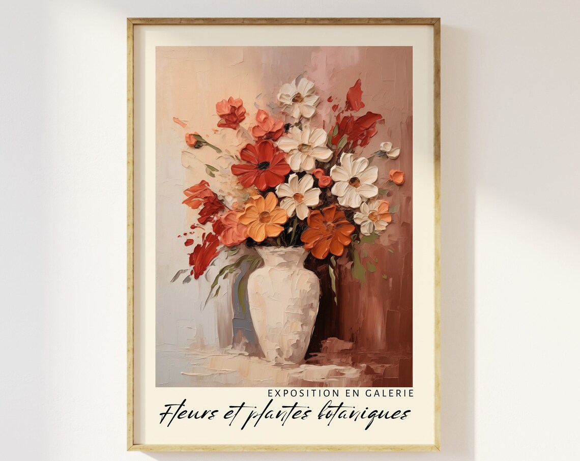 Floral Bouquet Exhibition Art Print, Botanical Abstract