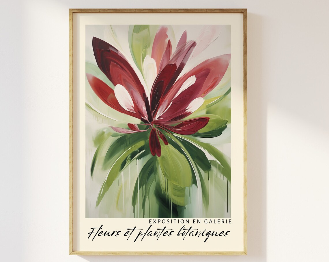 Floral Bouquet Exhibition Art Print, Contemporary Botanical
