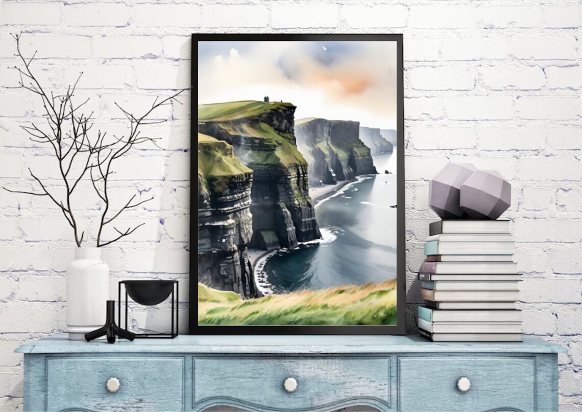 Cliffs of Moher Watercolor Art Print, Ireland Coast - Image 3
