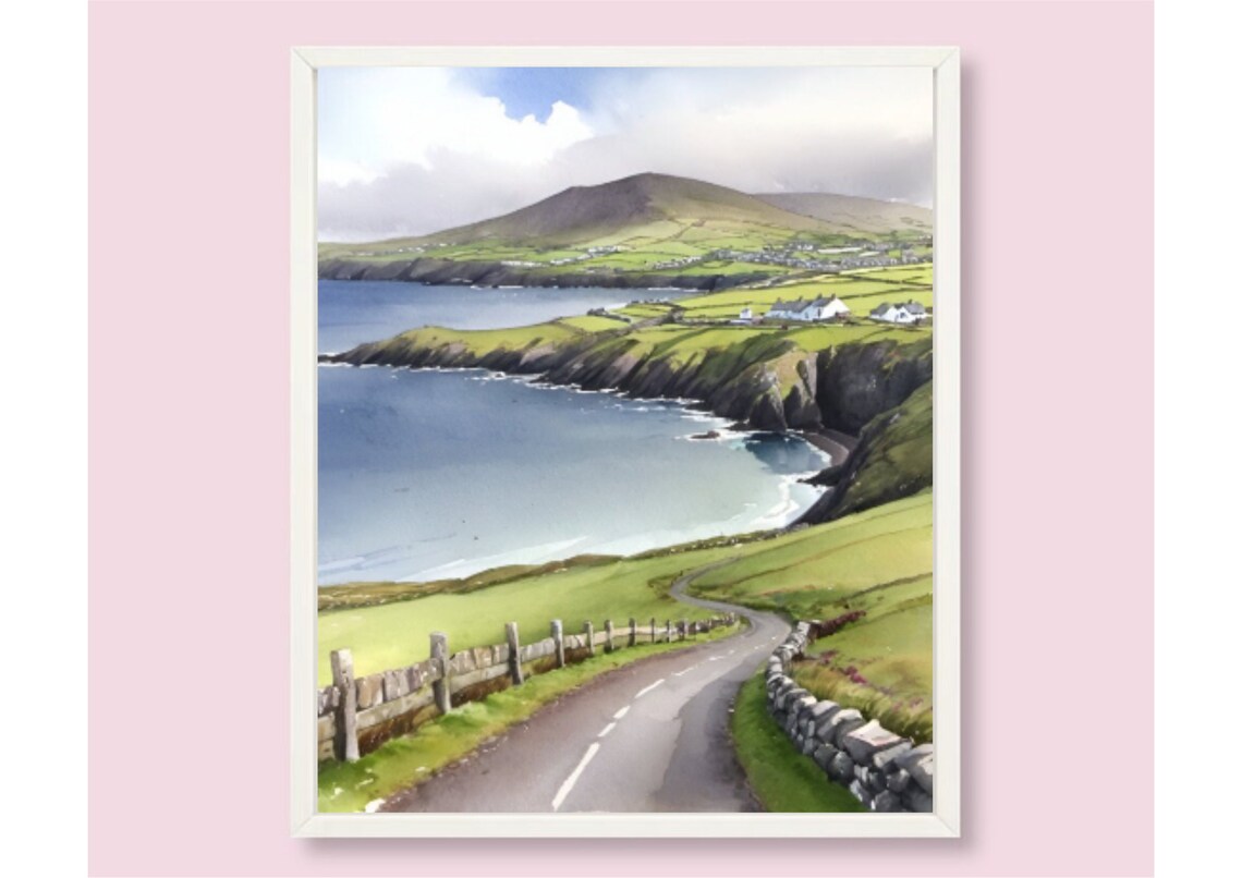 Dingle Peninsula Watercolor Art Print, Ireland Coast - Image 6