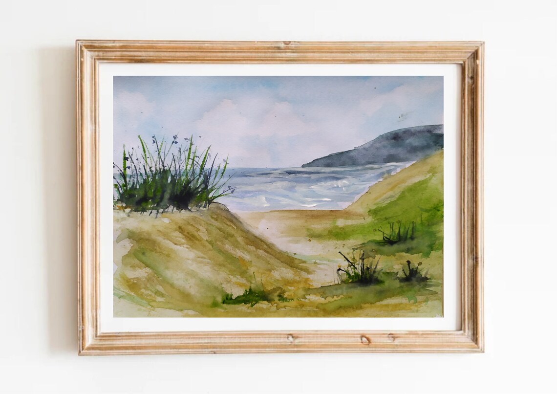 Hatteras Island Sand Dunes Watercolor Art Print - Image 6