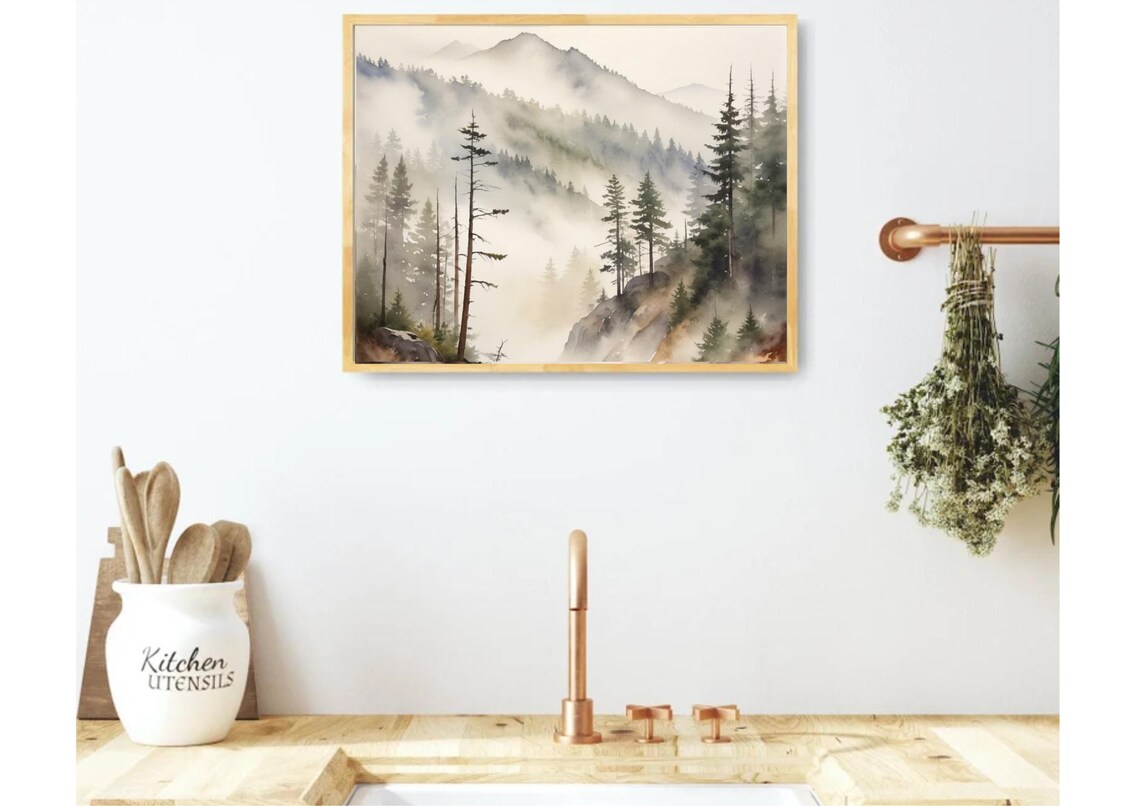 Appalachian Mountains Watercolor Art Print, Smoky Mountains - Image 3