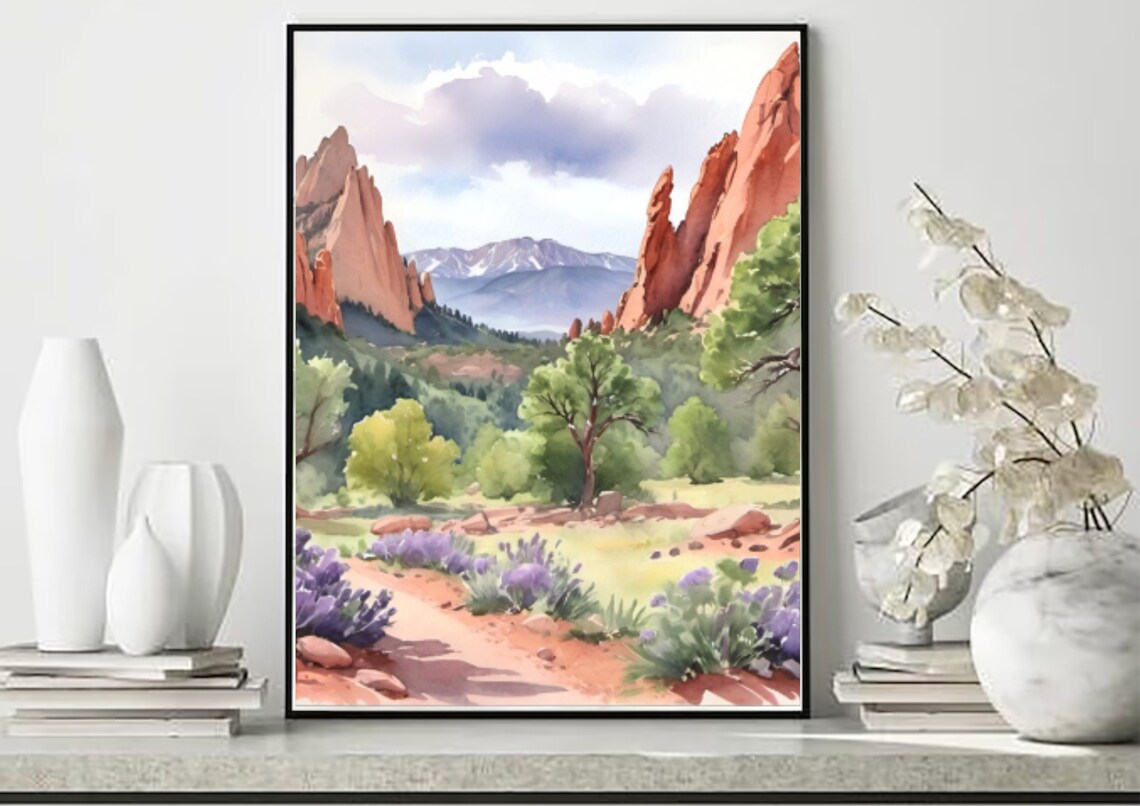 Garden Of Gods Watercolor Art Print, Colorado - Image 5
