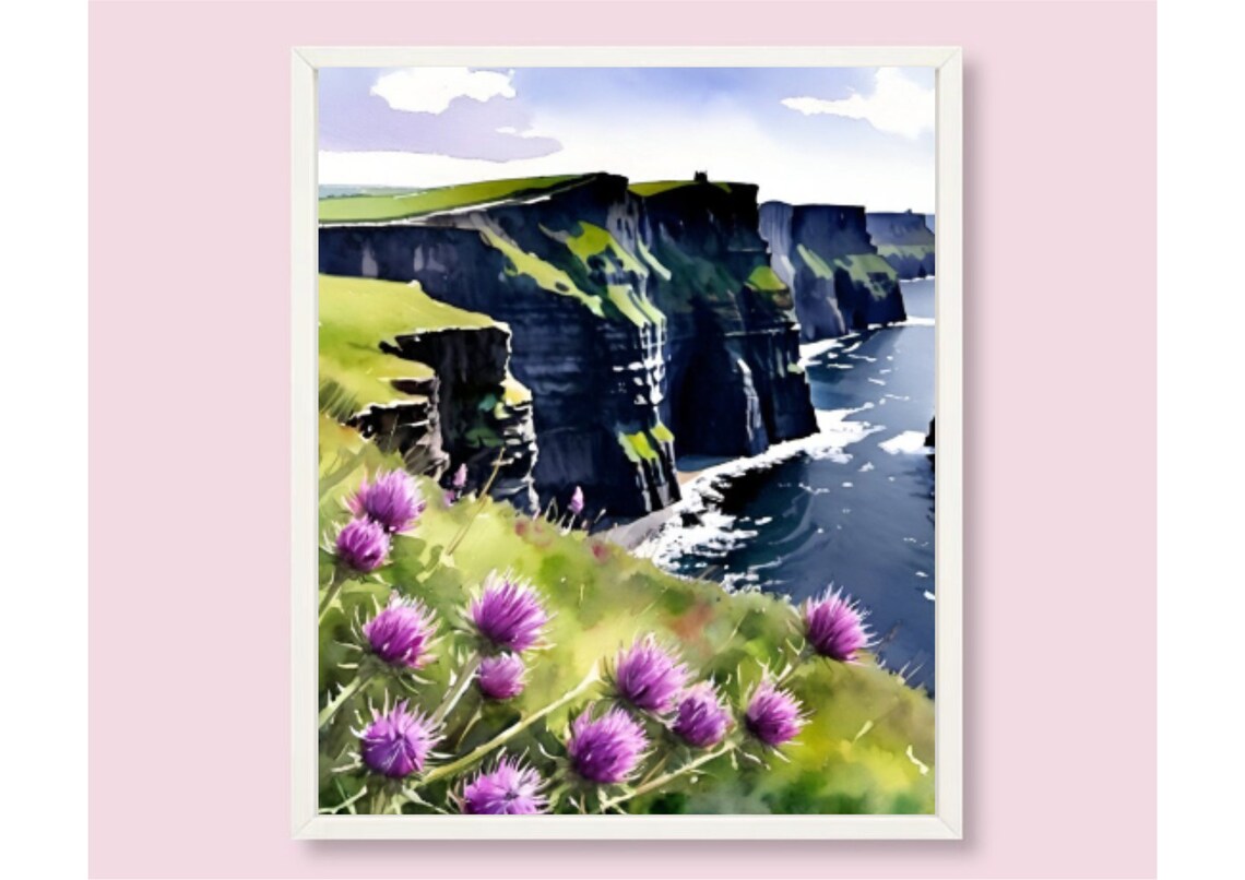 Cliffs Of Moher, Watercolor Coastal Art Print - Image 6