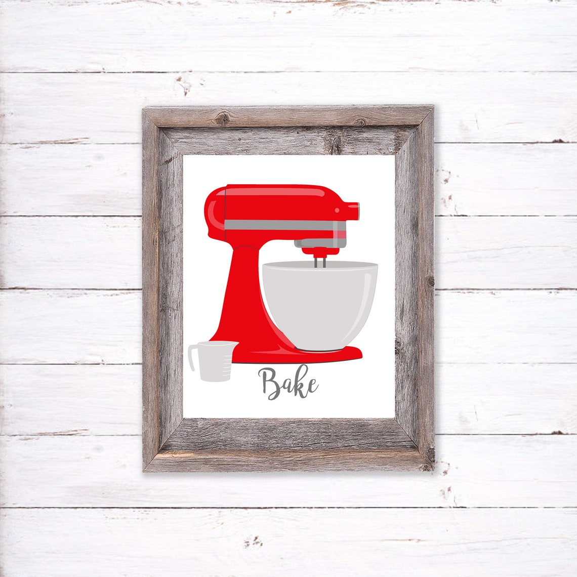 Red Stand Mixer Bake Kitchen Modern Baking Decor Minimalist Poster - Image 2